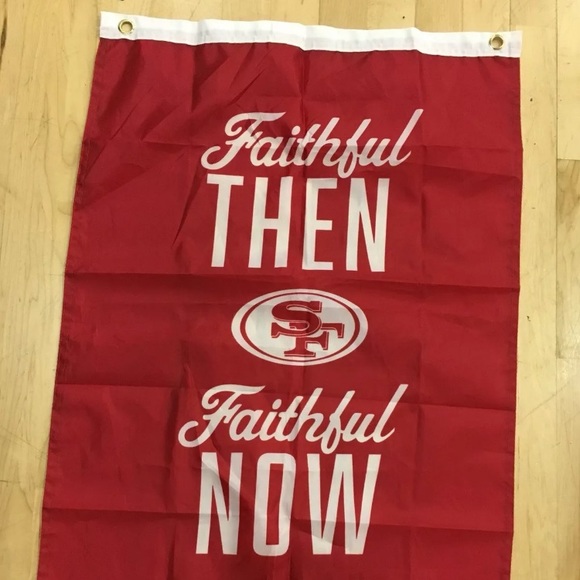 SF 49ers Flag Banner ❤️💛 Faithful Then, Faithful Now Game Merch Levi’s Stadium - Picture 1 of 8